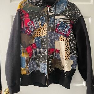 Vintage Supreme patchwork  Zip-Up Jacket